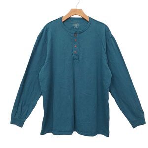 Pendleton Henley Mens Large Green Cotton Cabincore Retro Rustic Casual